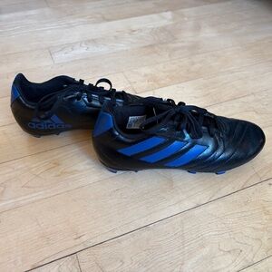 Size 4 Youth Adidas Black and Blue Soccer Cleats